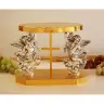 Base Metal Base Octog Angels. 22x14 Cm H 18.5 Cm Diam 19cm P.