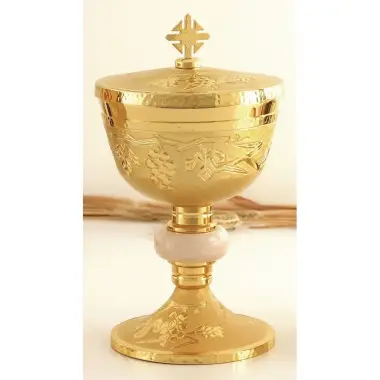 Ciboria H 22 cm diam Ouv. 12 Cm golden