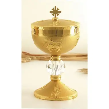 Ciboria H 22 cm diam Ouv. 12 Cm golden