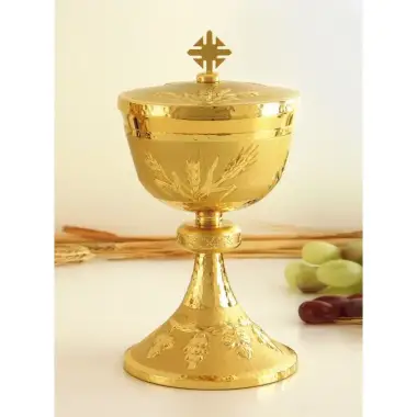 Ciboria H 23 cm diam Ouv. 12 Cm golden