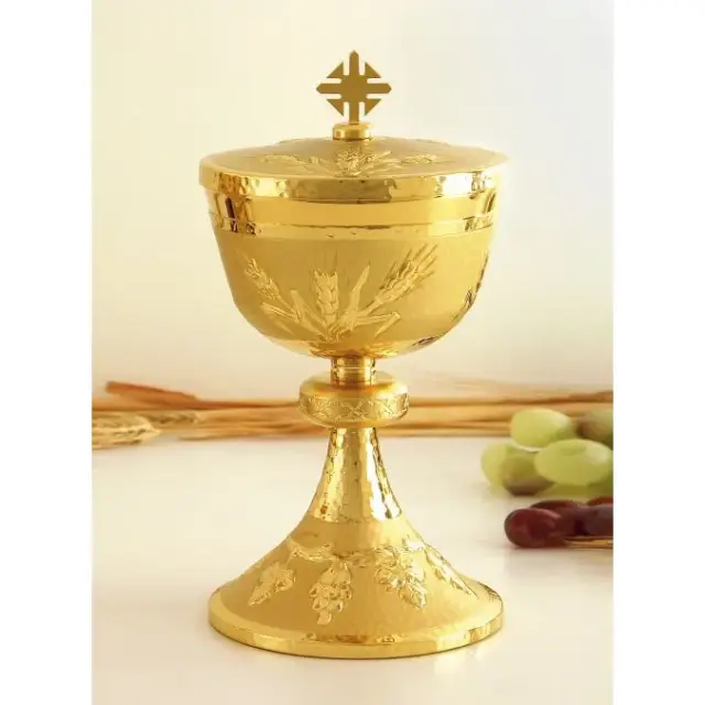 Ciboria H 23 cm diam Ouv. 12 Cm golden