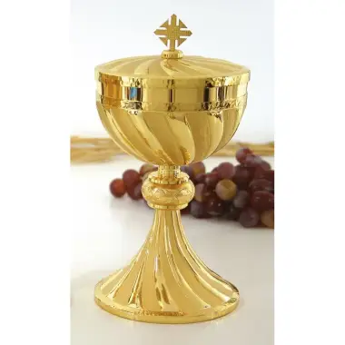 Ciboria H 23 cm diam Ouv. 12 Cm golden
