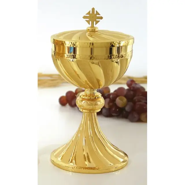 Ciboria H 23 cm diam Ouv. 12 Cm golden