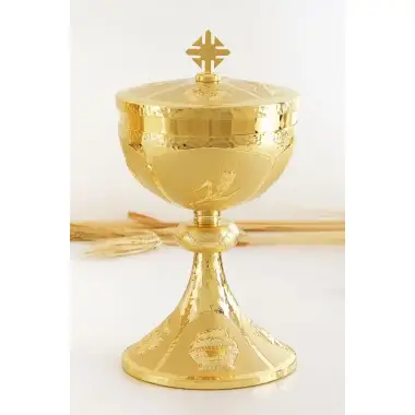 Ciboria H 23 cm diam Ouv. 12 Cm golden