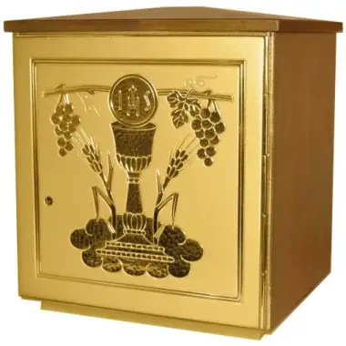 Tabernacle 25.5x25.5 Cm P 22 Cm Revetement Bois