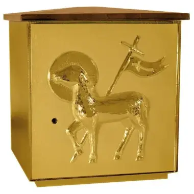 Tabernacle 25.5x25.5 Cm P 22 Cm Revetement Bois
