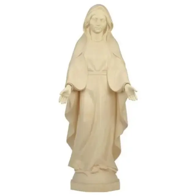 Woodcarving statue of Our Lady of Grace Modern 23 cm natural wood