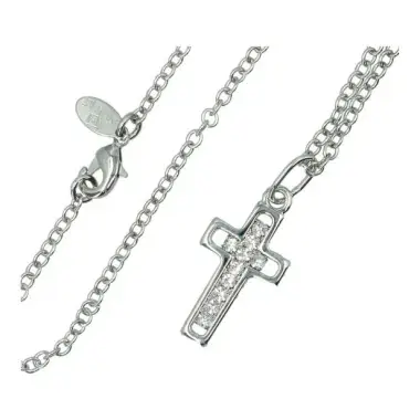 Pendentif Croix Cristal + Chaine 50 Cm