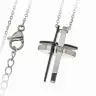 Croix 25 mm avec zircon et chaîne acier inoxydable