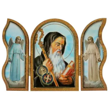 Drieluik 13 X H09 cm - H Benedictus - Engelen