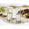 Water-Wijn Recipienten Metaal + Glas D 3.6, H 10.5 Verzilverd