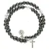 Bracelet-chapelet - hématite - médaille Miraculeuse
