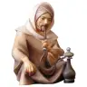 Herder Met Waterpijp/Zittend : houtsnijwerk kerstgroep Komet 12 cm