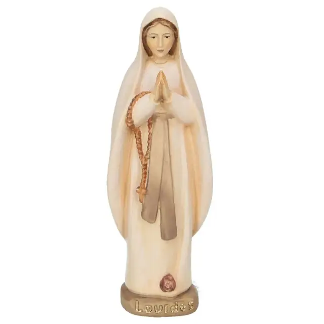 Houtsnijwerk O.L.V. Lourdes 15 Cm gekleurd
