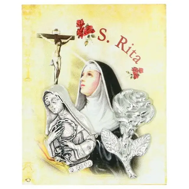 Case Metal Plates St Rita Prayer en Pink