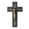 Croix Murale Ardoise - 22 Cm - Corps Bronze