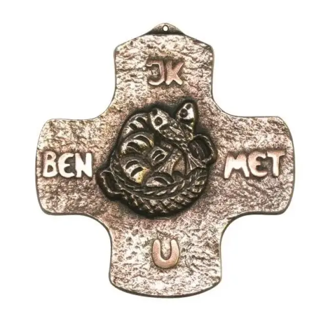 Croix Murale Bronze 10 Cm Ik Ben Met U