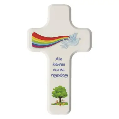 Cross Mural 6 X 11 Cm Alle Kleuren Van De Regenboog