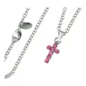 Parure Croix Swarovsky Rose