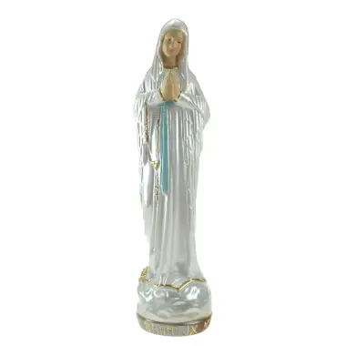 Statue 23 cm N. D. de Banneux - Plâtre "Porcelaine"