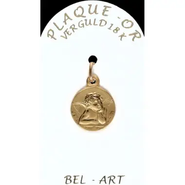 Médaille plaqué-or - Ange - 14 mm