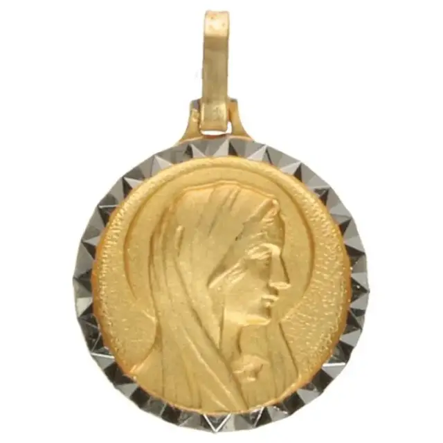Medaille O.L.V. - 16 mm - Metaal Verguld