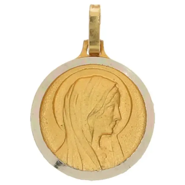 Medaille O.L.V. - 16 mm - Metaal Verguld