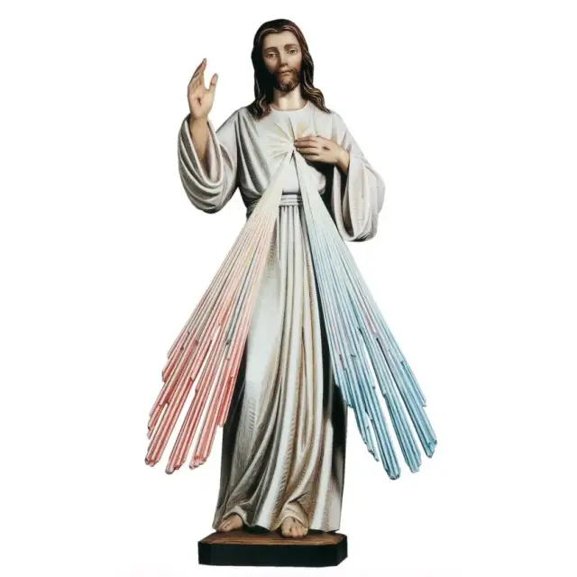 Beeld 120 Cm Barmhartige Christus Gekleurd Glasvezel