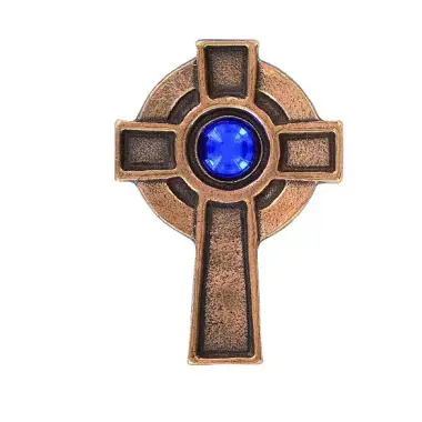 Croix Murale 4 X 6 Cm Irlandais/Pierre Bleue Bronze