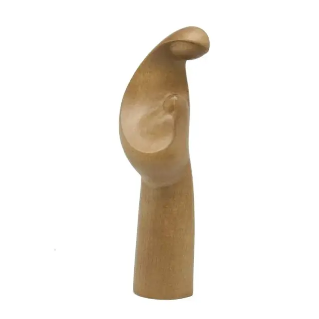 Bois Sculpté Vierge Stylisée 40 Cm Ton Bois
