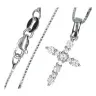 Croix x mm argent avec zircons et chaîne