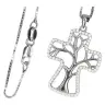 Croix x mm argent avec zircons et chaîne