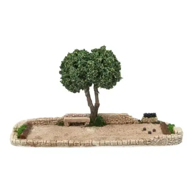 Décor pour santons de Provence Jeu de boules 27x14 cm