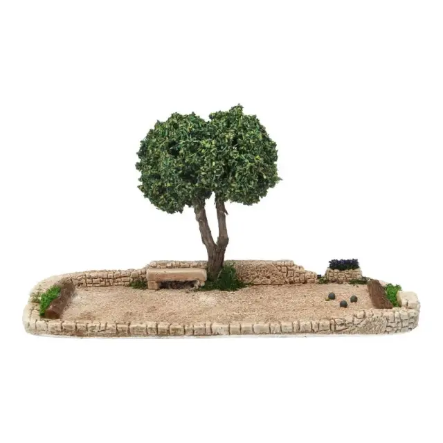 Décor pour santons de Provence Jeu de boules 27x14 cm