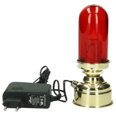 Lampe/St Sacrement-H 16 cm Verre Rouge Métal Doré / 220V