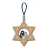 Christmas decoration to hang in a star -shaped with the Holy Family