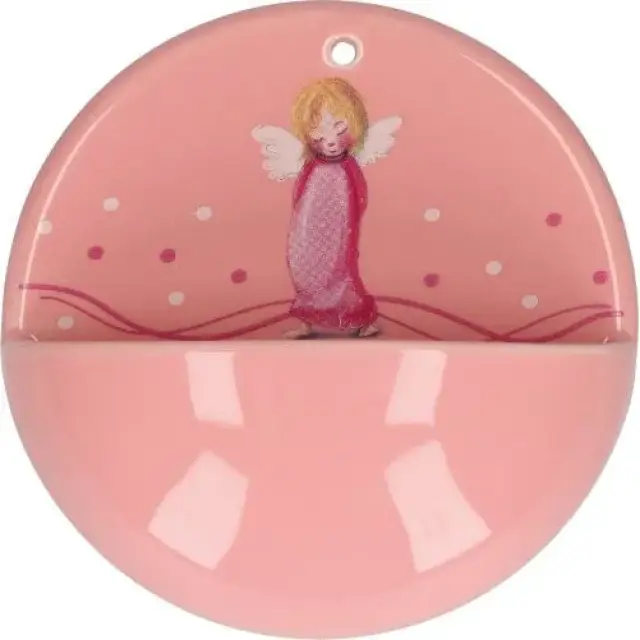 Stoup porcelain 10cm Pink angel