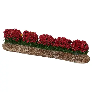 Decor voor santons de Provence Rij van rode bloemen