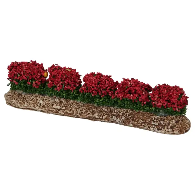 Decor voor santons de Provence Rij van rode bloemen