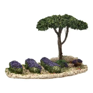 Décor pour santons de Provence Champ de lavandes 25x15 cm