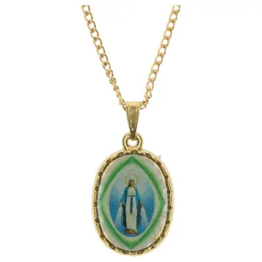 Parure métal doré Médaille Miraculeuse avec chaine