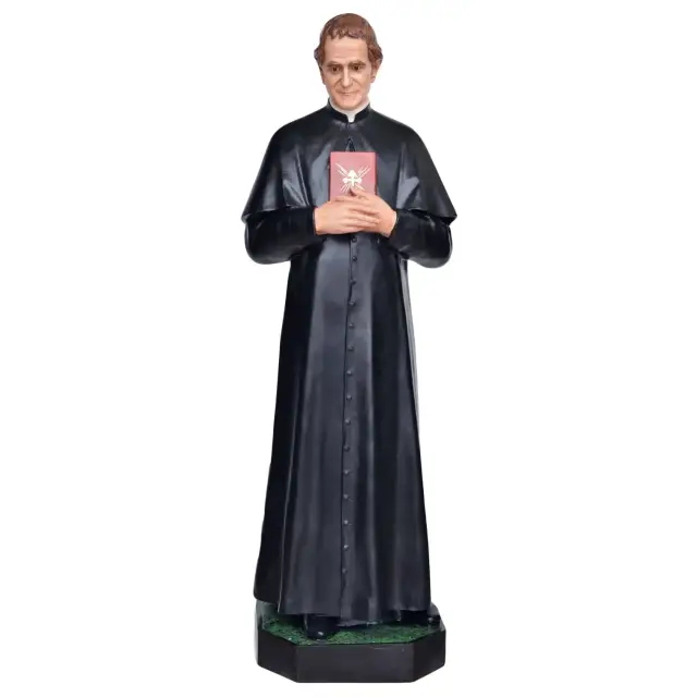 Statue Don Bosco 170 cm with Dominic en fibre de verre
