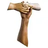 Croix Murale 15 X 12 Cm Amitié 3 Ton Bois