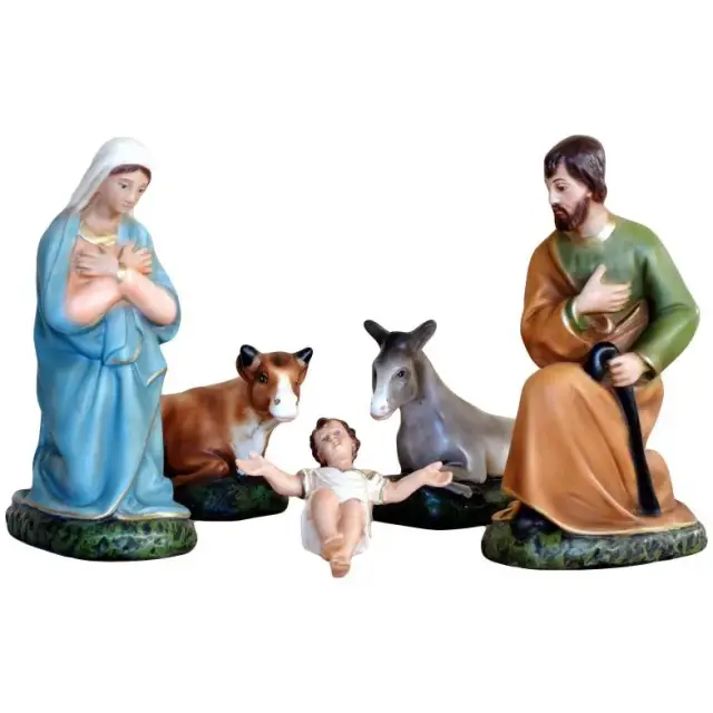 Nativity set of 5 pieces 25 cm in resin