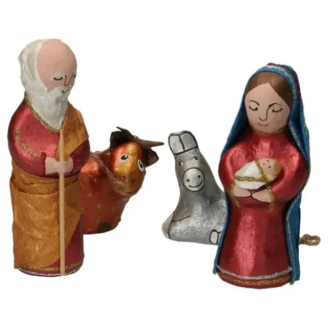 Unbreakable Christmas nativity characters 4 figures 14cm