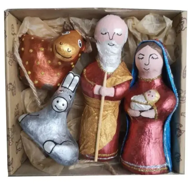 Unbreakable Christmas nativity characters 4 figures 14cm