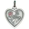 Medaille in metaal verzilverd Hart Tekst "Je t'aime"