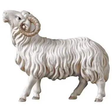 Houtsnijwerk ram 10 cm gekleurd