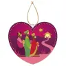 Décoration de Noël en forme de coeur - fuschia