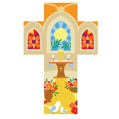 Croix murale église 15 cm